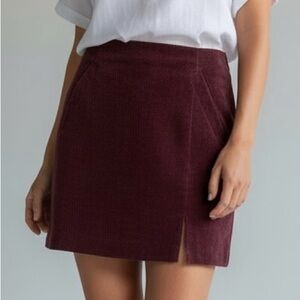 Blank NYC  Mini Skirt 27 Faux Suede Burgundy